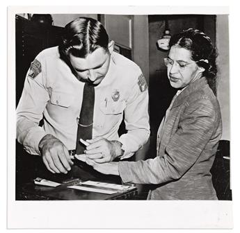 (MARTIN LUTHER KING.) Associated Press photographs from the Montgomery bus boycott showing King, Ralph Abernathy and Rosa Parks.